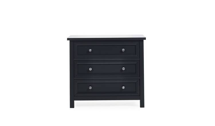 Julian Bowen Maine Wide 3 Drawer Chest - Anthracite