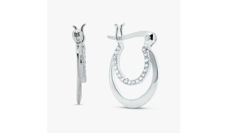 Revere Sterling Silver Double Look Creoles Earrings