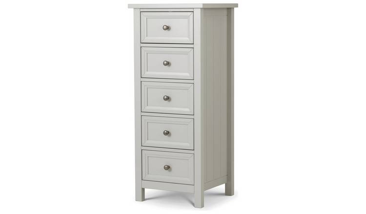 Julian Bowen Maine 5 Drawer Tallboy - Dove Grey