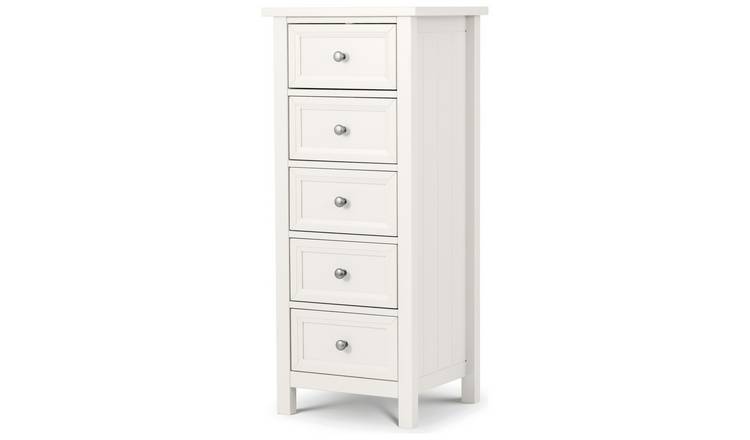 Julian Bowen Maine 5 Drawer Tallboy - White