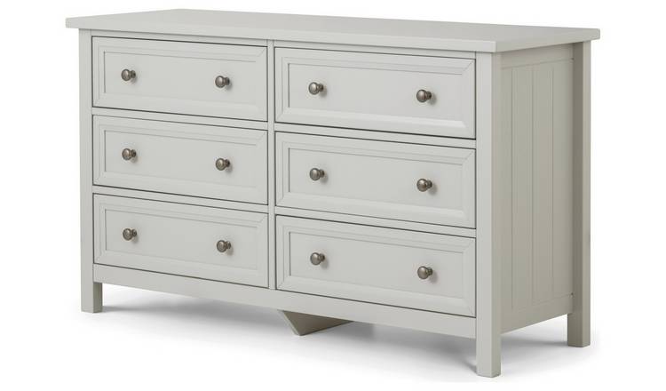 Julian Bowen Maine Wide 6 Drawer Chest - Dove Grey