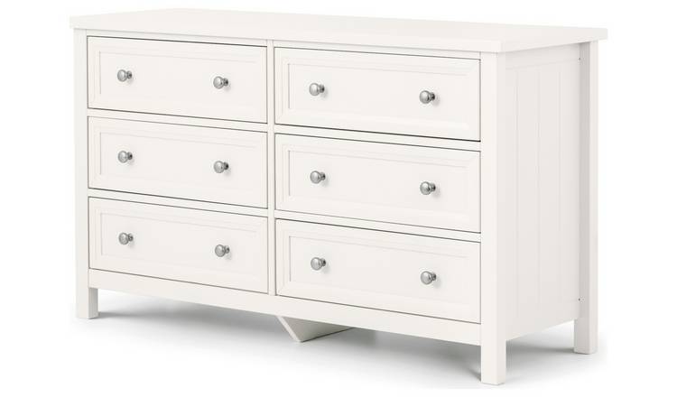 Julian Bowen Maine Wide 6 Drawer Chest - White