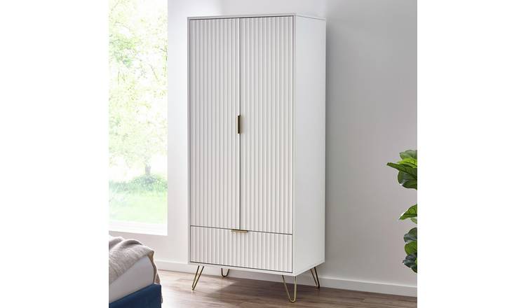 Julian Bowen Murano 1 Drawer 2 Door Wardrobe - White