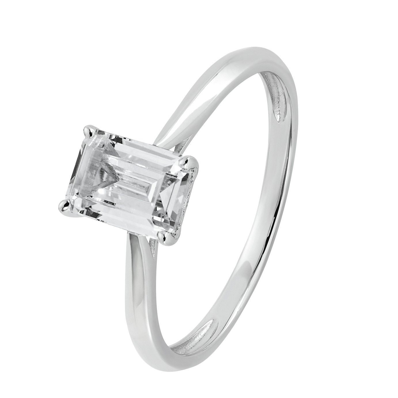 Revere 9ct White Gold Emerald Cut Solitaire Ring Review