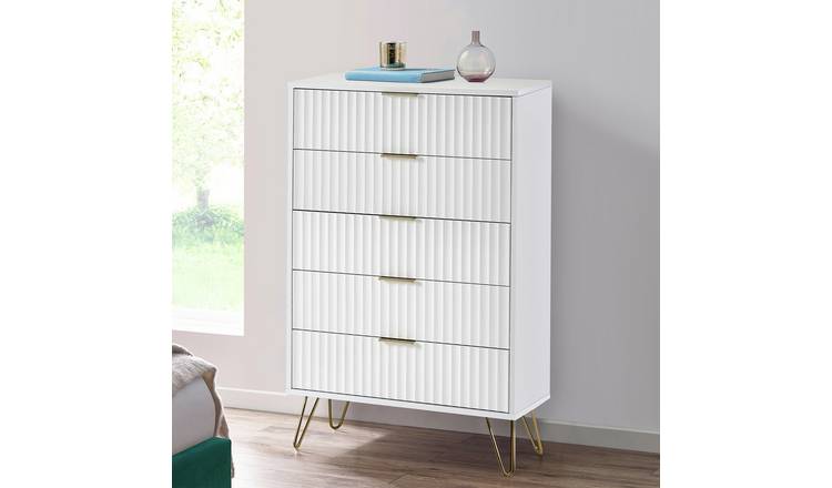 Julian Bowen Murano 5 Drawer Chest - White