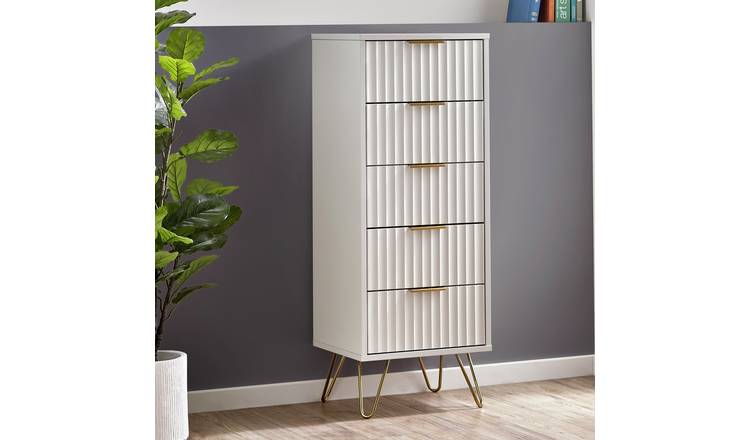 Julian Bowen Murano 5 Drawer Tallboy - White