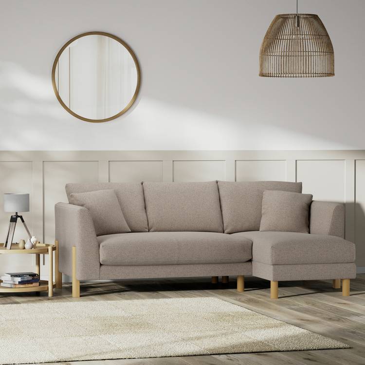Habitat Aston Right Hand Corner Sofa - Mocha - Ash Leg 0