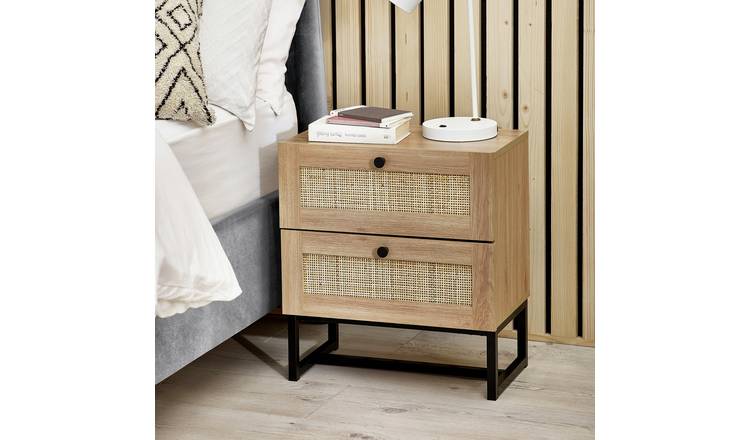 Julian Bowen Padstow 2 Drawer Bedside Table - Oak