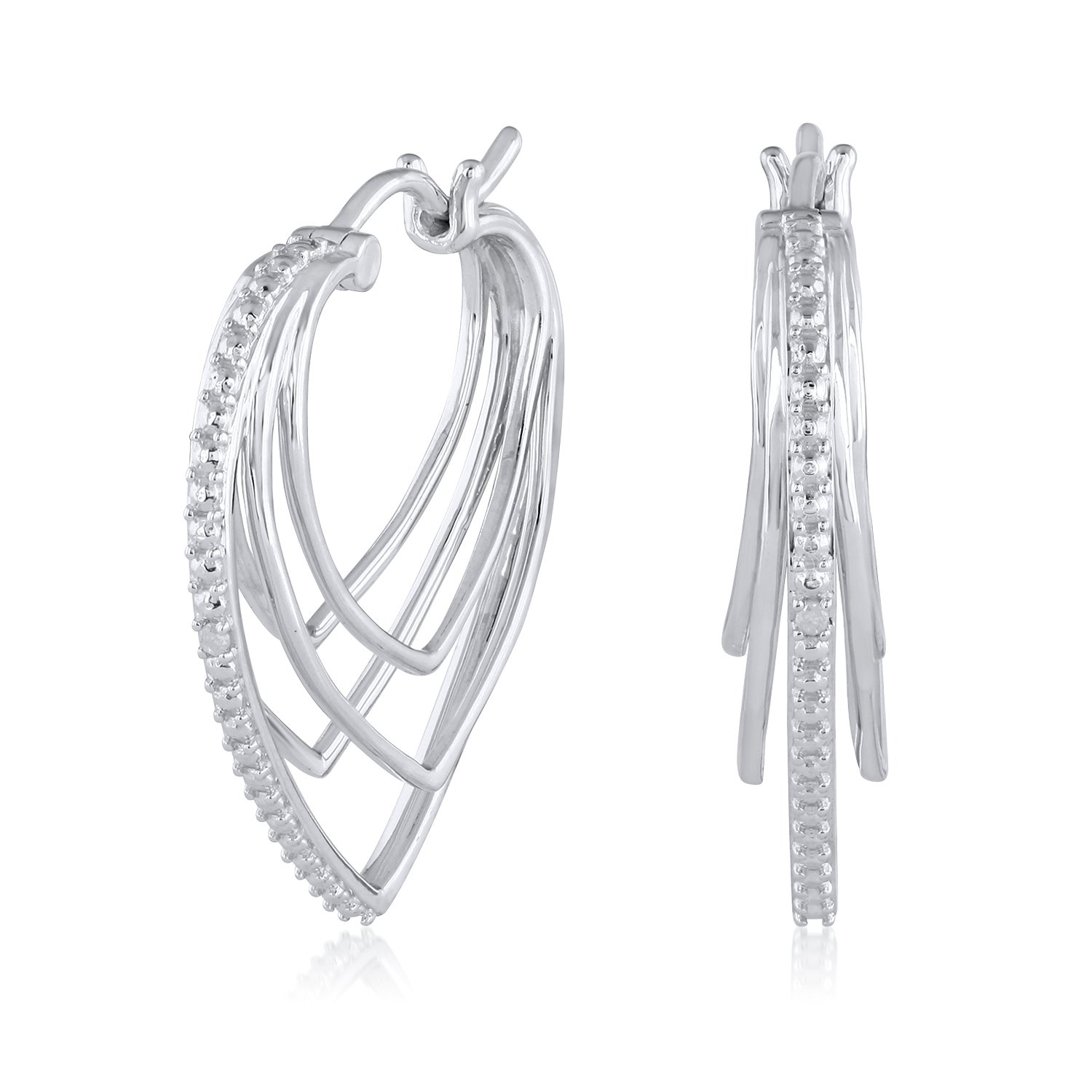 Revere Sterling Silver 0.02ct tw Diamond Heart Hoop Earrings Review