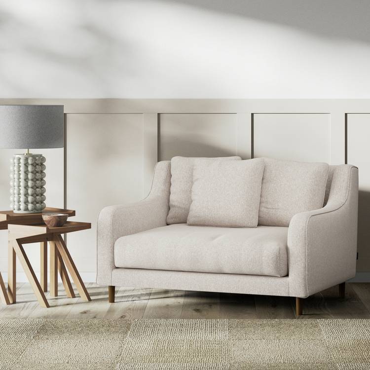 Habitat Swift Fabric Cuddle Chair - Natural - Dark Leg 0