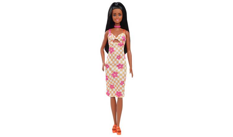 Barbie Fashionistas Doll in Checked Flower Midi Dress - 32cm