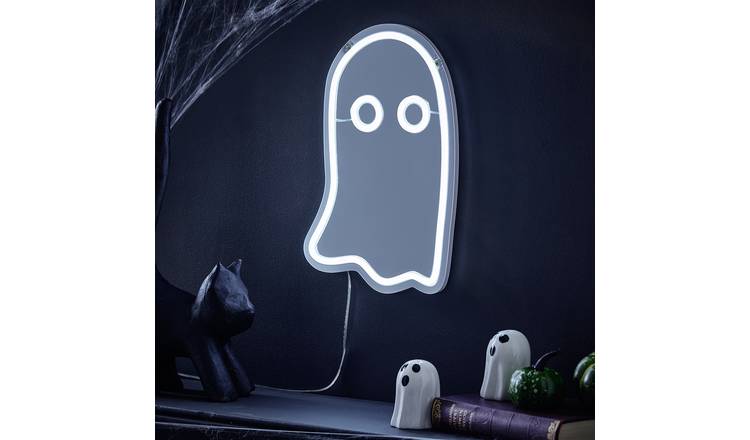 Argos Home Neon Effect Mirrored Ghost Halloween Light