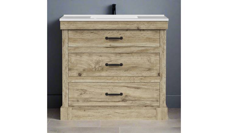 Teamson Home Donovan Vanity Sink Large Unit - Light Oak