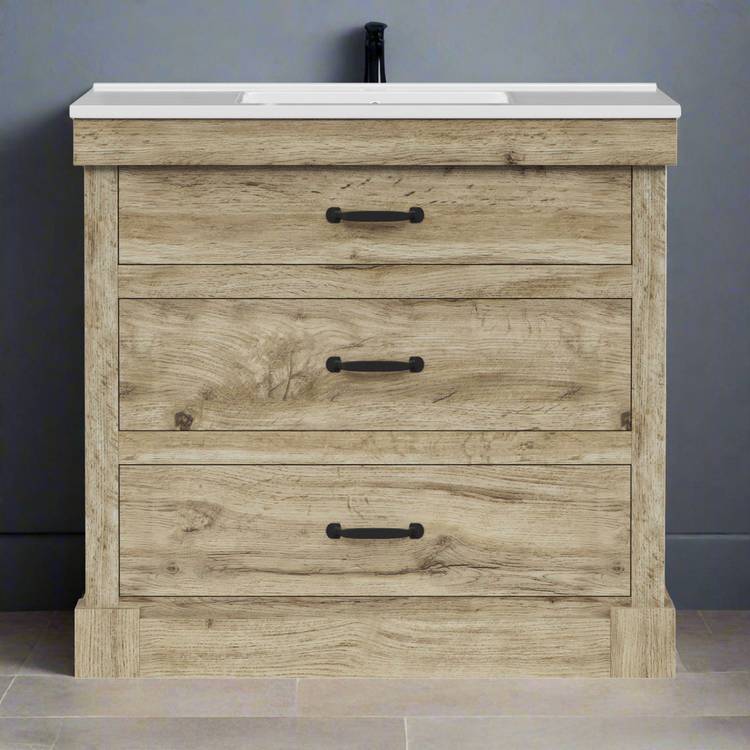 Teamson Home Donovan Vanity Sink Large Unit - Light Oak 0