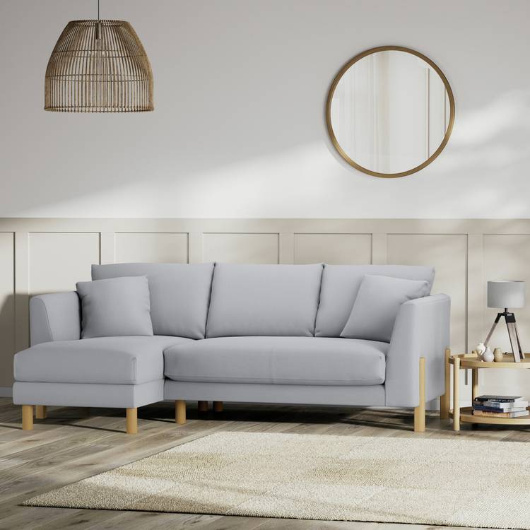 Habitat Aston Left Hand Corner Sofa - Grey - Ash Leg 0