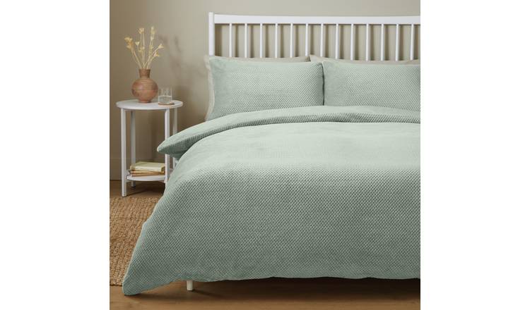 Argos Home Bubble Fleece Green Bedding Set - Single