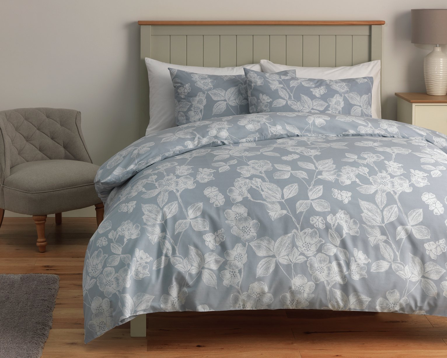 Argos Home Light Blue Floral Bedding Set Review