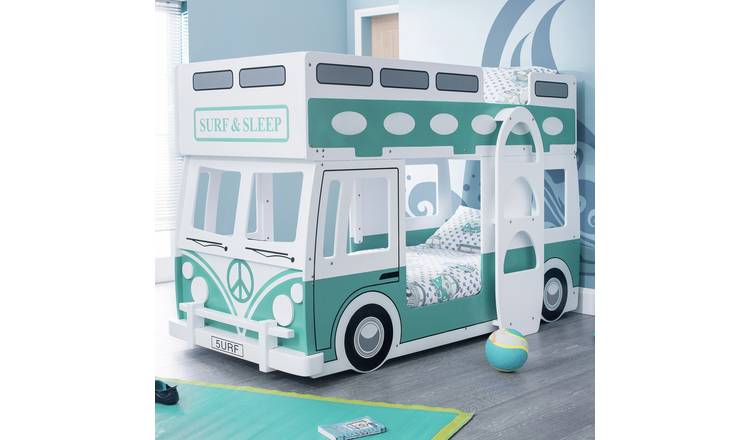 Julian Bowen Campervan Single Bunk Bed - Green & White