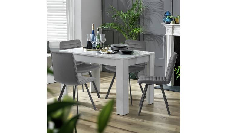 Argos Home Miami Dining Table & 4 Charcoal Chairs