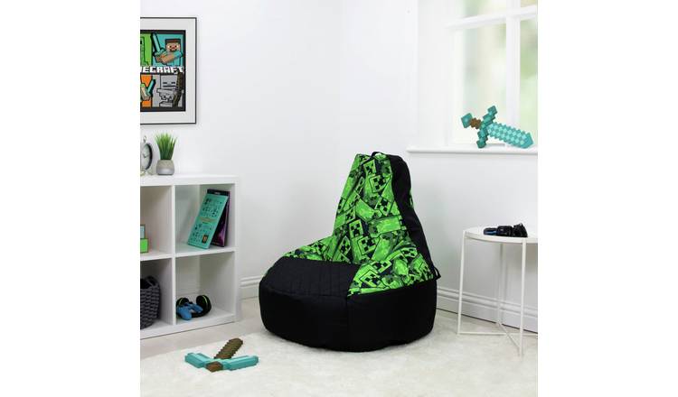 Minecraft Bean Bag Chair - Green and Black