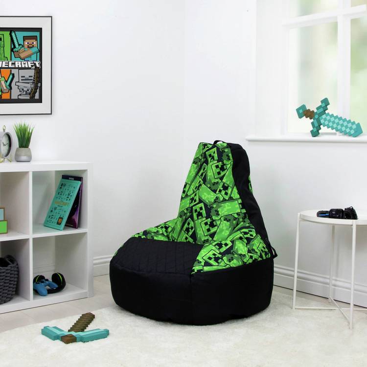 Minecraft Bean Bag Chair - Green and Black 0