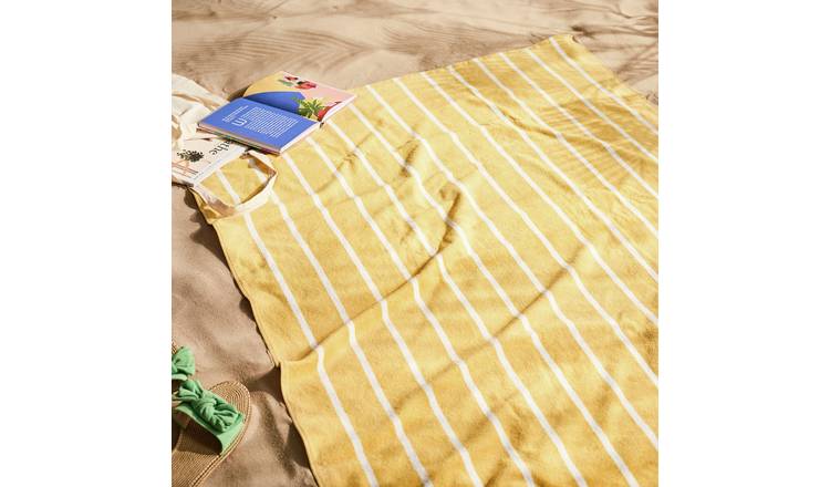 Habitat Yellow Stripe XL Beach Towel 