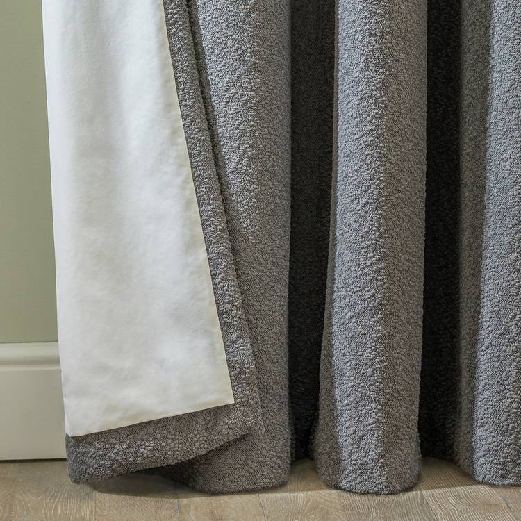 Habitat Boucle Plain Blackout Eyelet Curtains - Dark Grey 0