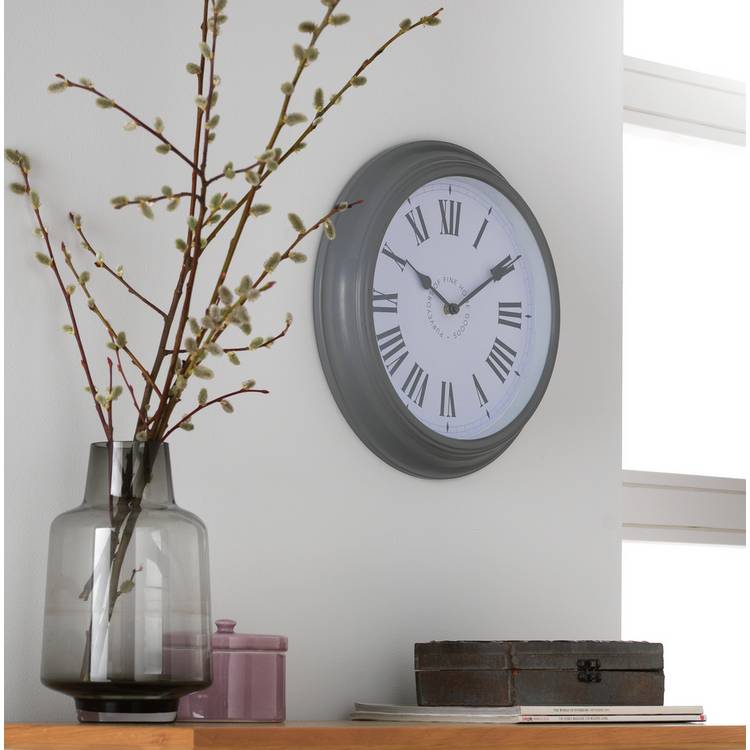 Habitat Stationary Wall Clock - Grey 0