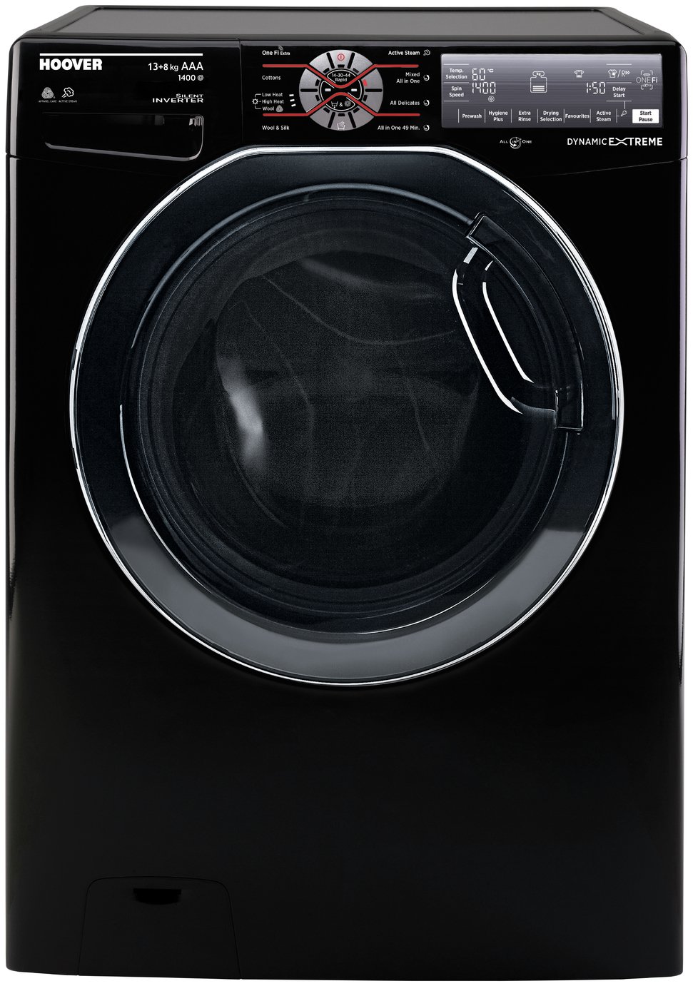 Hoover WDWFT4138AHB 13KG /8KG 1400 Spin Washer Dryer - Black
