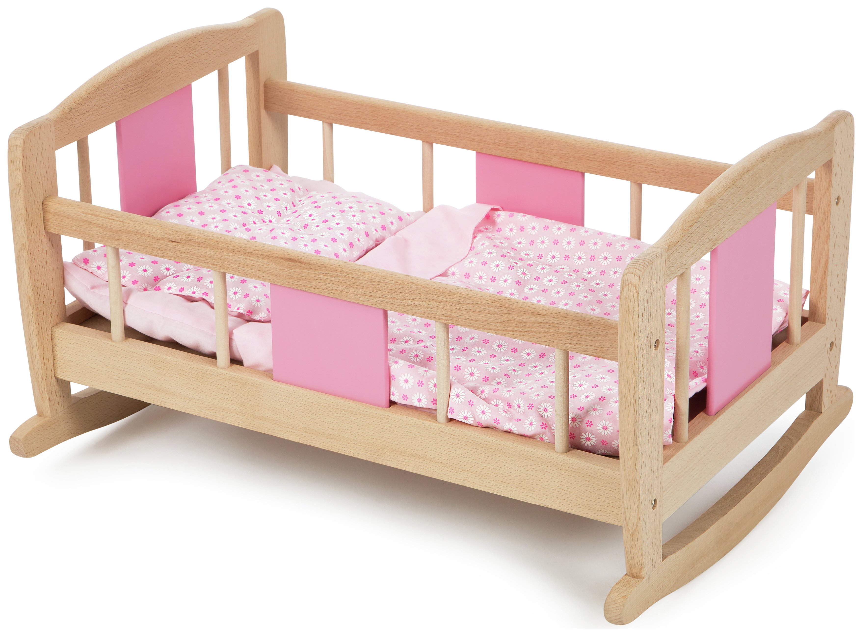 chad valley babies to love wooden doll's crib and blanket