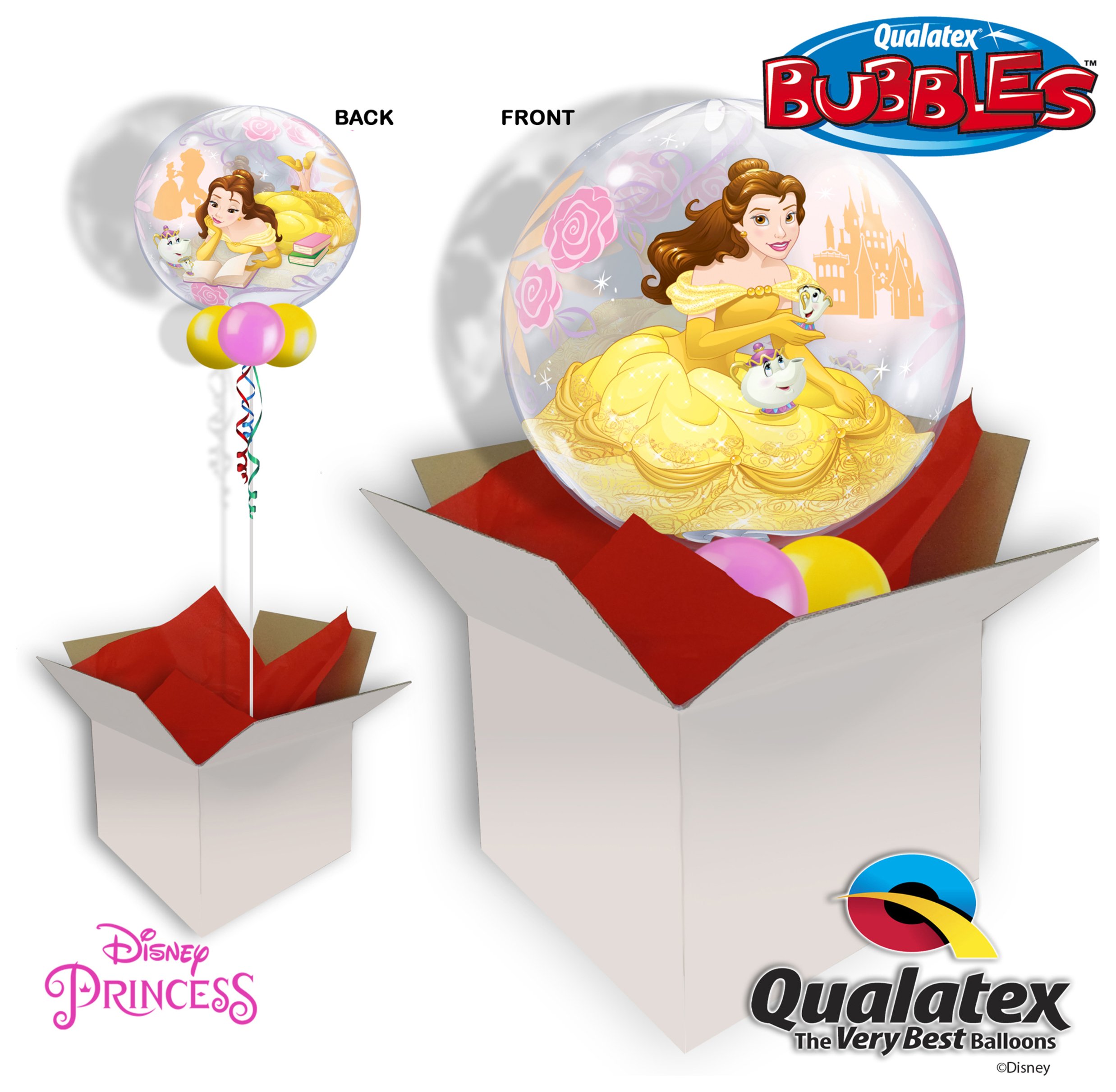 Disney Belle 22 Inch Bubble Balloon In A Box