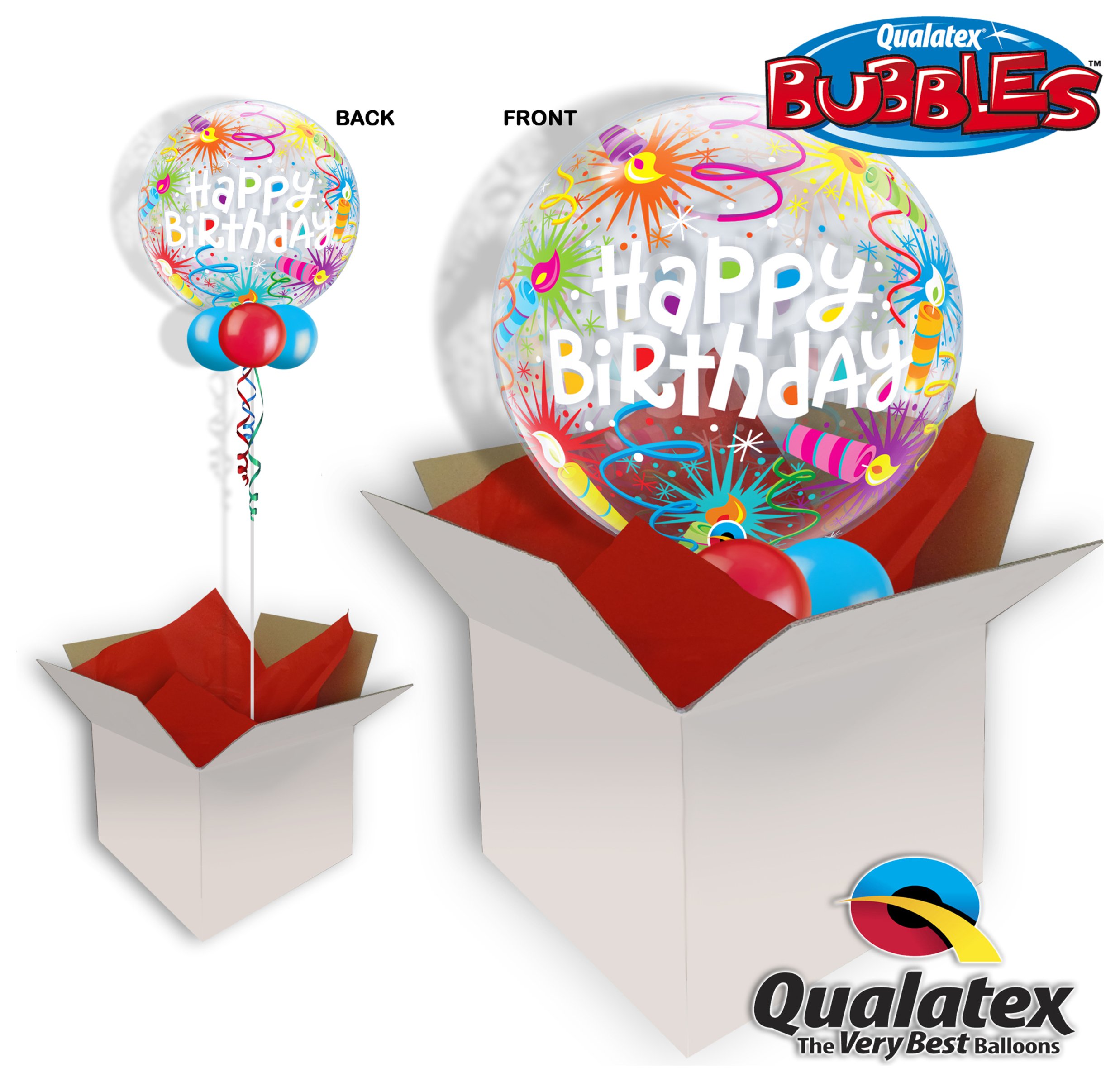 Birthday Lit 22 Inch Candles Bubble Ballon In A Box