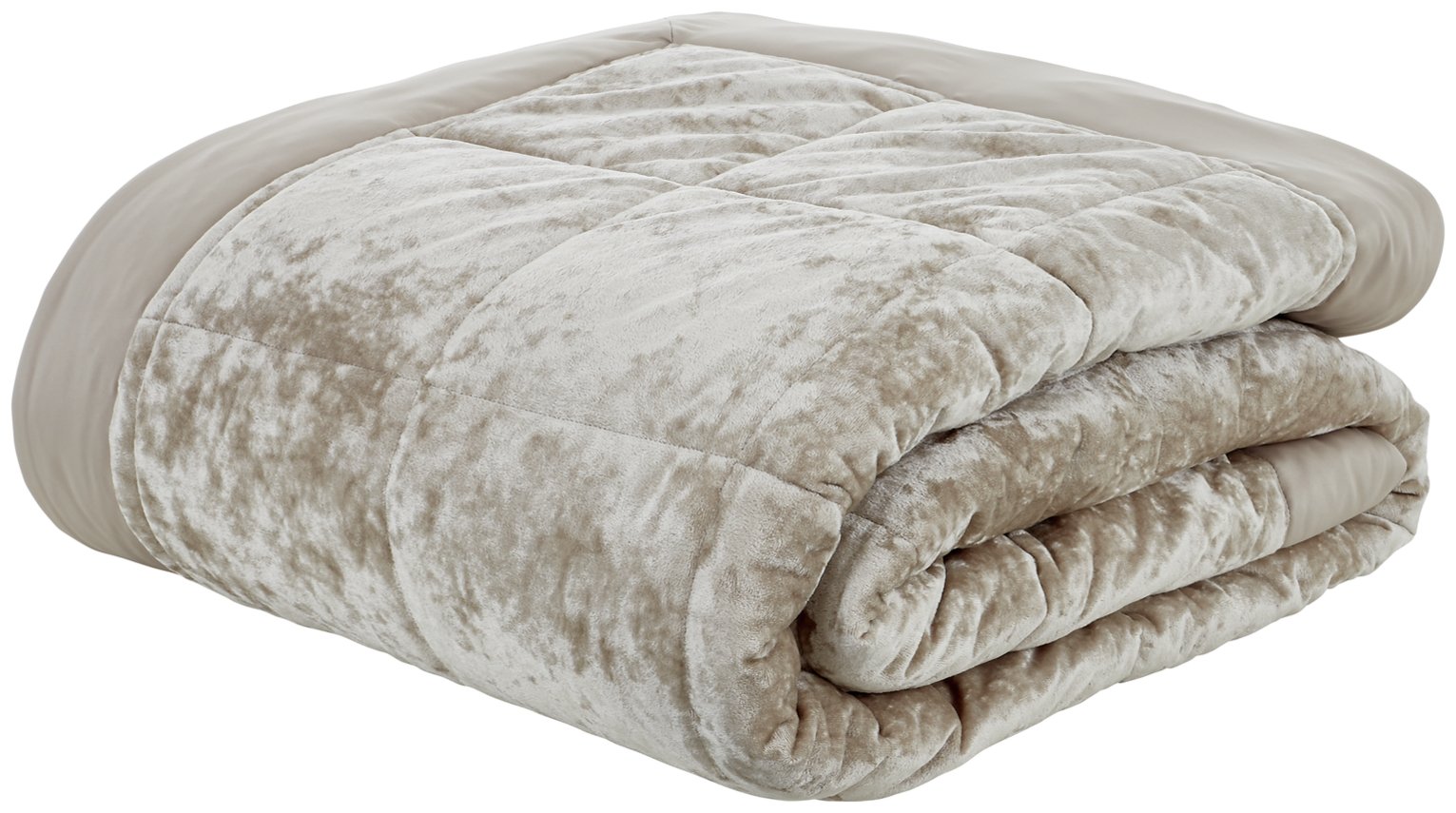 Catherine Lansfield Crushed Velvet Bedspead - Natural