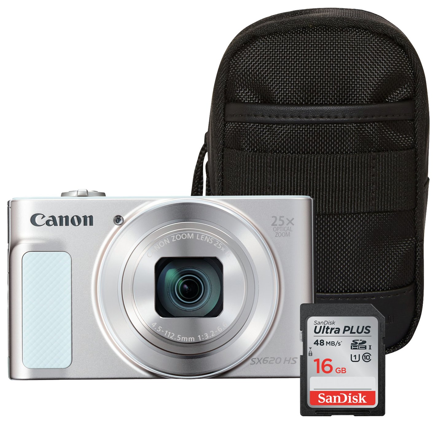 Canon PowerShot SX620 HS 20MP 25x Zoom Camera Bundle - White