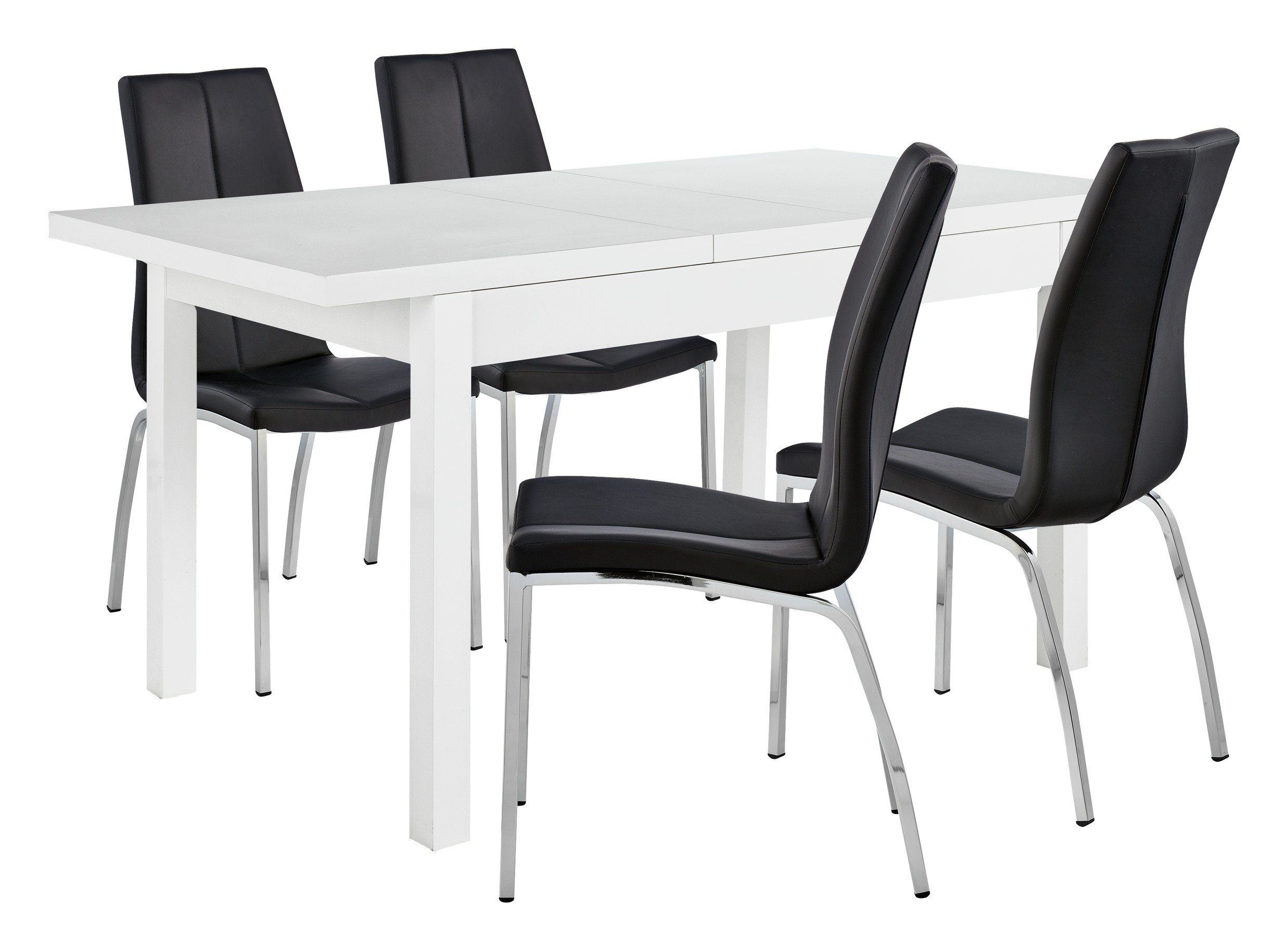 Argos Home Lyssa Gloss Extending Table & 4 Black Milo Chairs Review