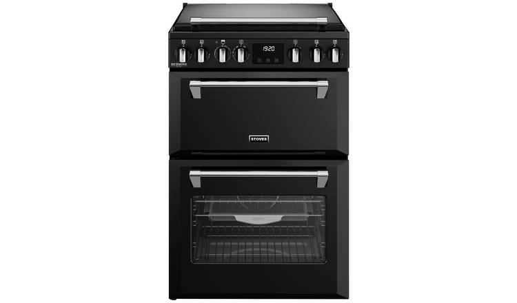 Stoves 60cm Double Oven Dual Fuel Range Cooker - Black