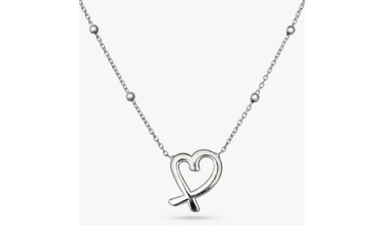 Revere Sterling Silver Cut Out Heart Pendant Necklace