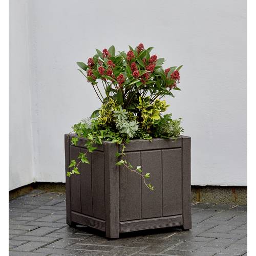 Buy Strata 40cm Square Wood Effect Planter | Garden pots 