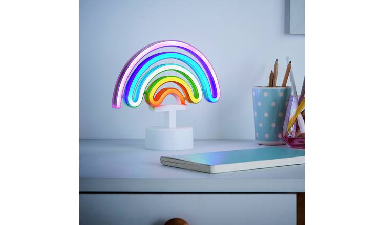 Glow Neon Effect Rainbow LED Table Lamp - Multicoloured