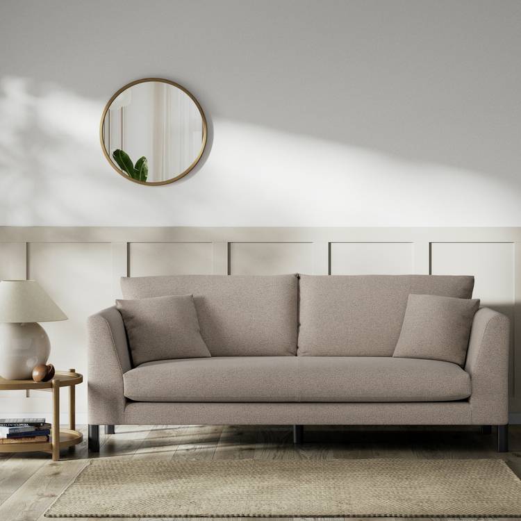 Habitat Aston Fabric 3 Seater Sofa - Mocha - Black Leg 0