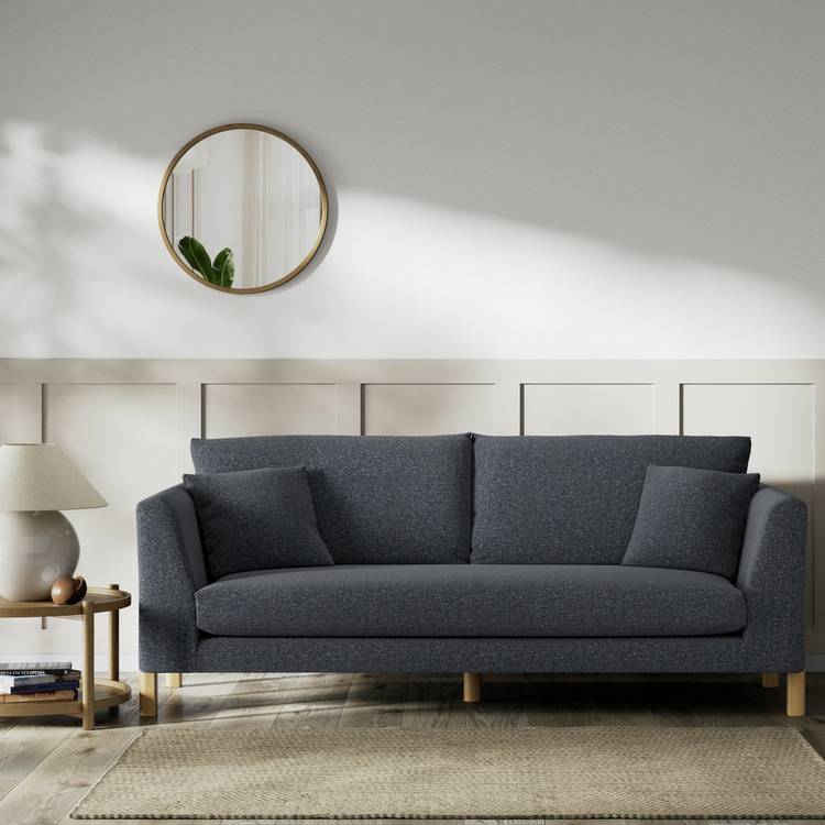 Habitat Aston Fabric 3 Seater Sofa - Charcoal - Ash Leg 0