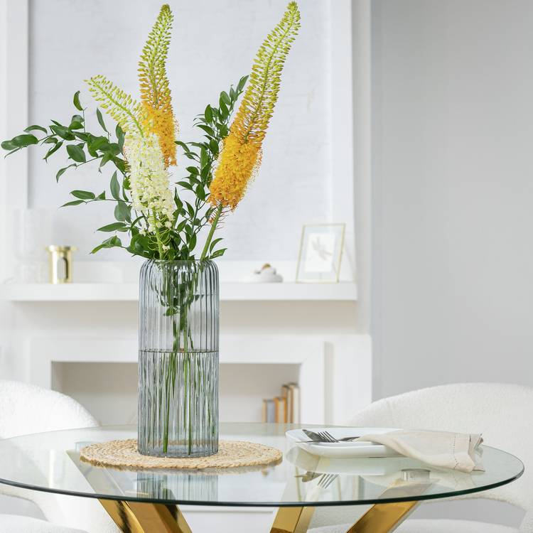 Habitat Tall Ribbed Glass Vase - Clear 0