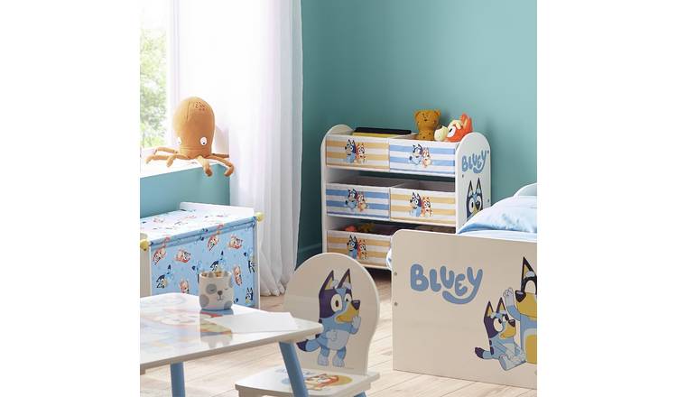 Bluey Fabric Toy Storage Unit - White & Blue