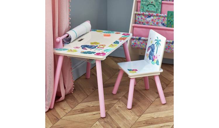 Disney Stitch Kids Play Desk and chair - Pink on white