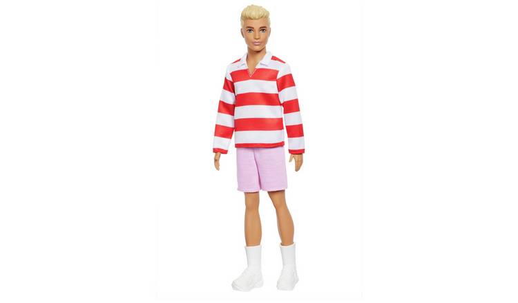 Barbie Fashionistas Ken Doll, Red Striped Top & Pink Shorts