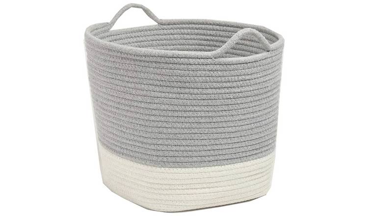 Great Little Trading Company Rope Storage Basket-Ivory/Grey