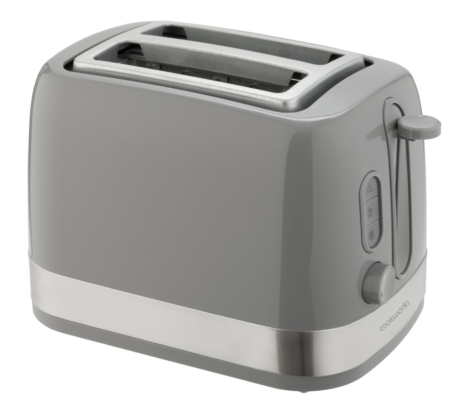 Cookworks Illuminated 2 Slice Toaster - Grey Plastic