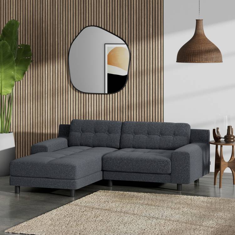 Habitat Hendricks Left Hand Corner Sofa - Charcoal-Black Leg 0