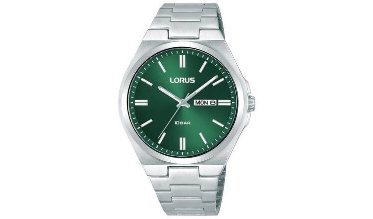 Lorus Stainless Steel Dark Green Dial Bracelet Watch