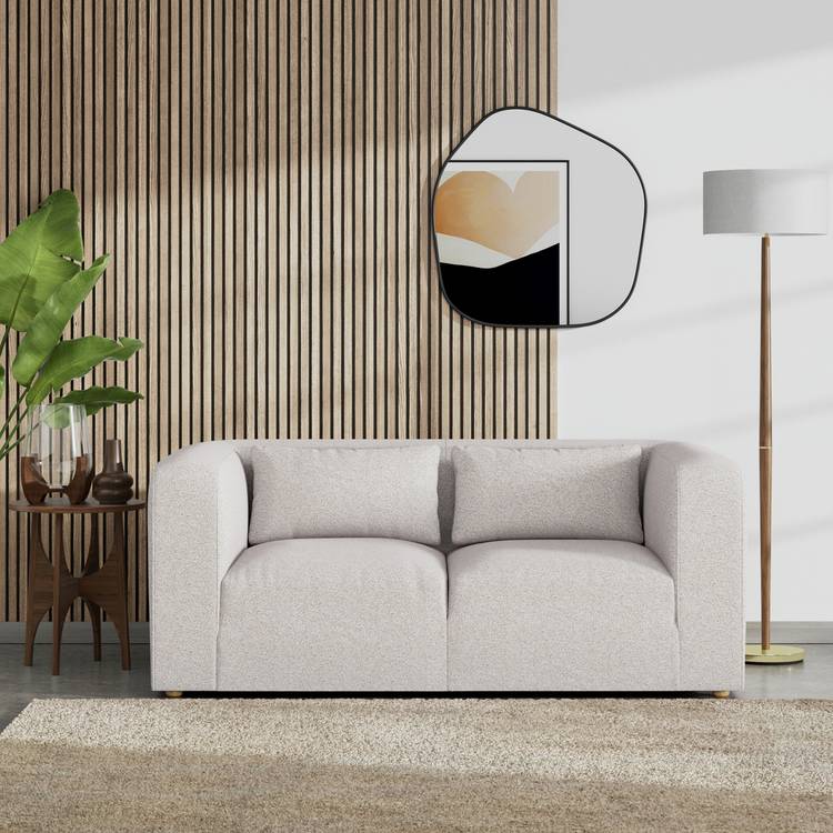 Habitat Lars Fabric 2 Seater Sofa - Natural - Ash Leg 0